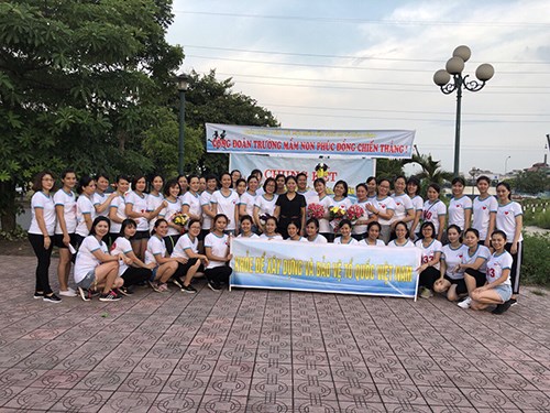 Chiều ngày 08/8/2017, Công đoàn trường MN Phúc Đồng đã Phát động Giải chạy Báo Hà nội mới lần thứ 45 - Vì hòa bình năm 2018.